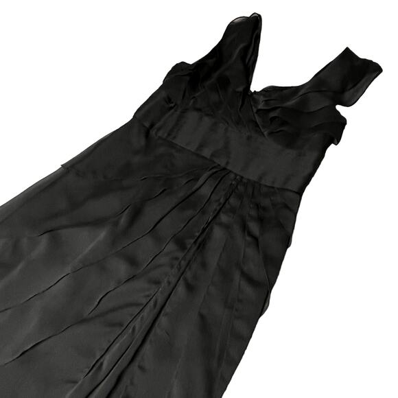 Adrianna Papell Semi Formal Black Ruffle Tiered Little Black Dress Cocktail sz 8 - Picture 6 of 6
